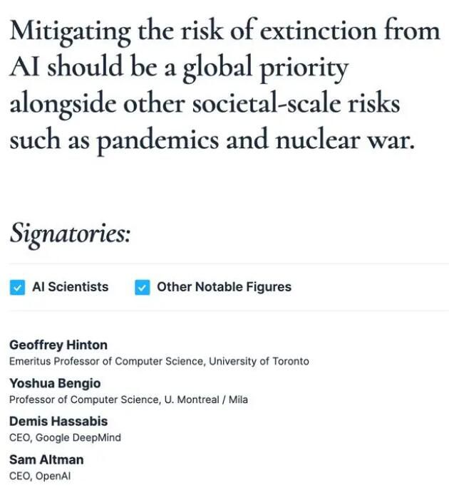 ChatGPT之父警告AI可能滅絕人類 AI可能給人類帶來滅絕風險