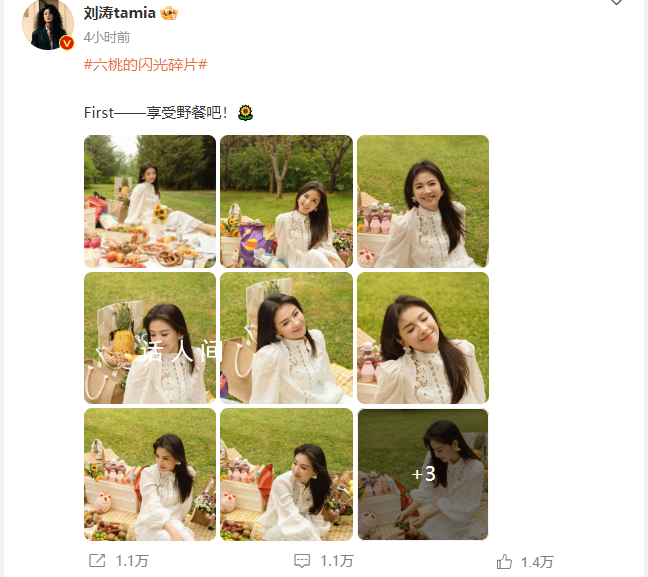 劉濤生日連發30張照片 網友們紛紛送出祝福