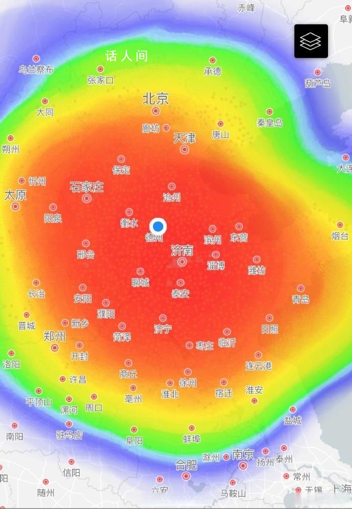 震感人群分布圖 華北多地均有明顯震感