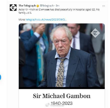 《哈利波特》鄧布利多飾演者去世 邁克爾·甘本終年82歲