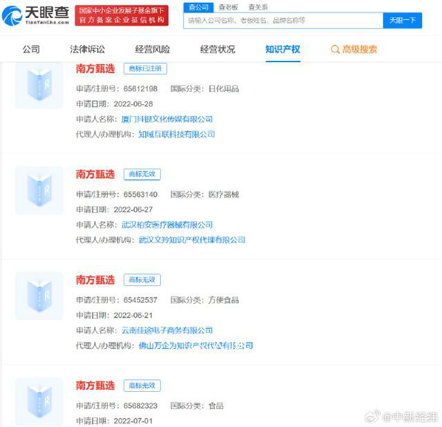多方搶注西方南方北方甄選商標 連主播也與董宇輝有幾分相似