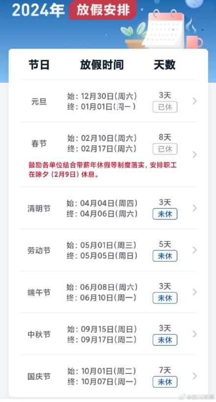 距離下次放假還有46天 4月4日至6日放假調(diào)休共3天