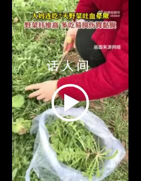 大媽連吃7天野菜吐血暈厥 被確診為胃潰瘍